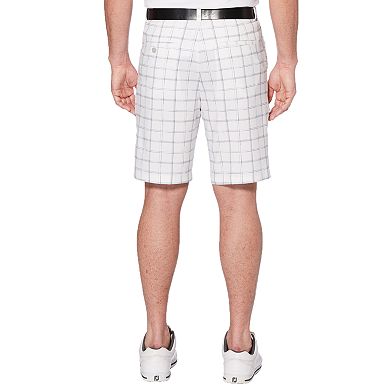 Men's Grand Slam Active Waistband Space Dyed Plaid Golf Shorts