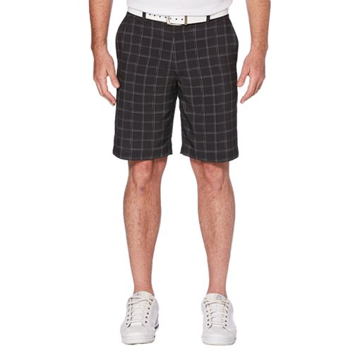 Men's Grand Slam Active Waistband Space Dyed Plaid Golf Shorts