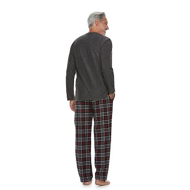 Men's Chaps Fleece Sleep Sleep Top & Plaid Flannel Sleep Pants Set