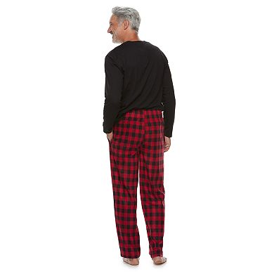 Men's Chaps Sleep Sleep henley & Plaid Fleece Sleep Pants Set