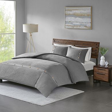 Madison Park Rianon 3-piece Cotton Waffle Weave Duvet Cover Set