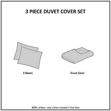 Madison Park Rianon 3-piece Cotton Waffle Weave Duvet Cover Set