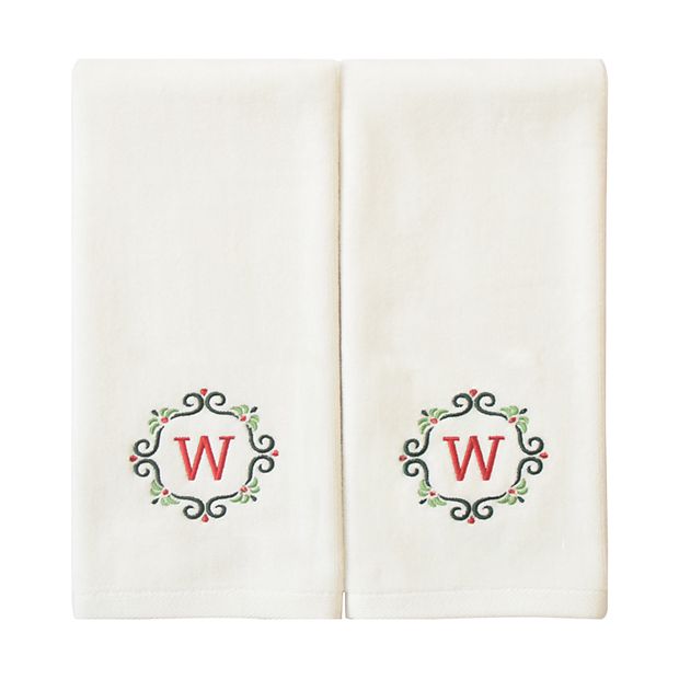 St. Nicholas Square® 2-Piece Plaid Monogram Hand Towel Set