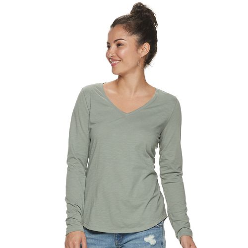 kohls sonoma everyday tee long sleeve v neck