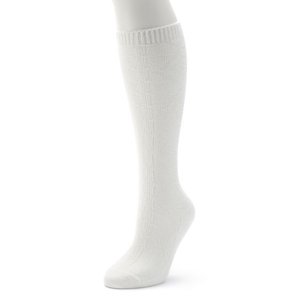 Women's Cuddl Duds Diamond Cable Knee High Socks