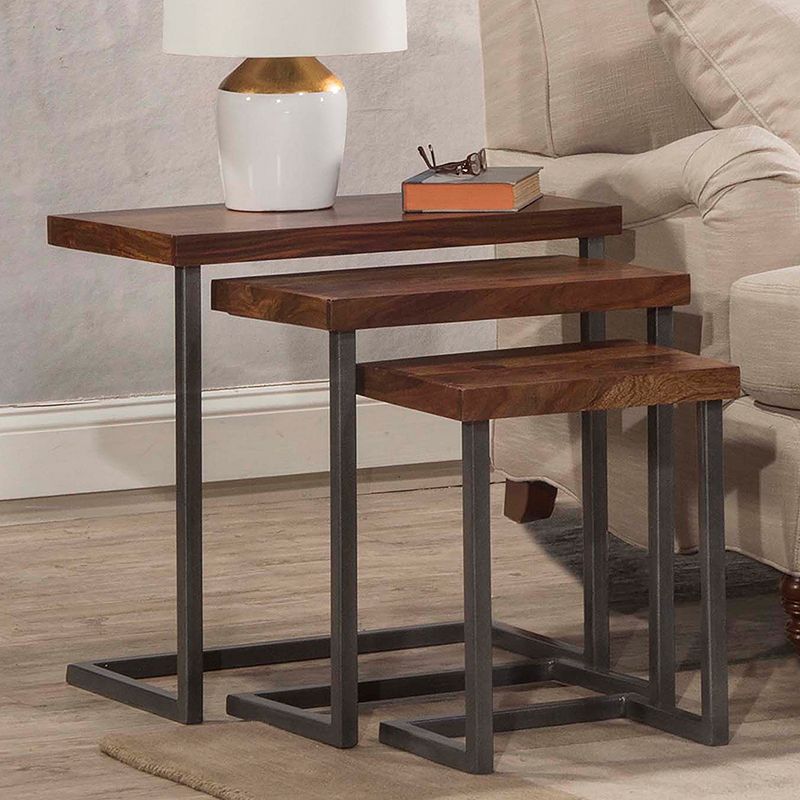 Hillsdale Furniture Emerson 3 Nesting Table Set, Brown