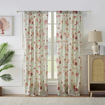 Greenland Home Fashions 2-Pack Antique Rose Window Curtain Panels