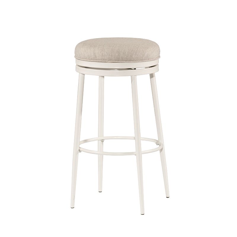 Hillsdale Furniture Aubrie Swivel Backless Counter Stool, White