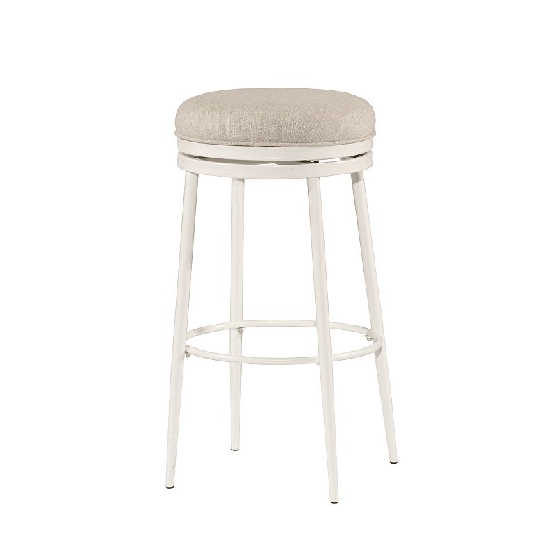 Hillsdale Furniture Aubrie Swivel Backless Bar Stool, White