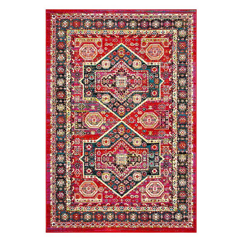 Safavieh Sakima Geometric Medallion Rug, Red, 6X9 Ft