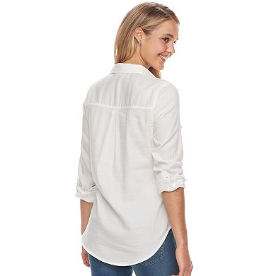Juniors' SO® Lace-Up Utility Shirt