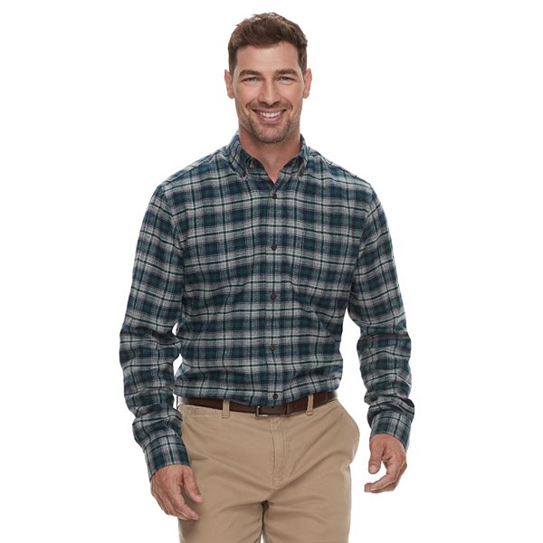 Big & Tall Croft & Barrow Slim-Fit Plaid Flannel Button-Down Shirt Large Sizes 