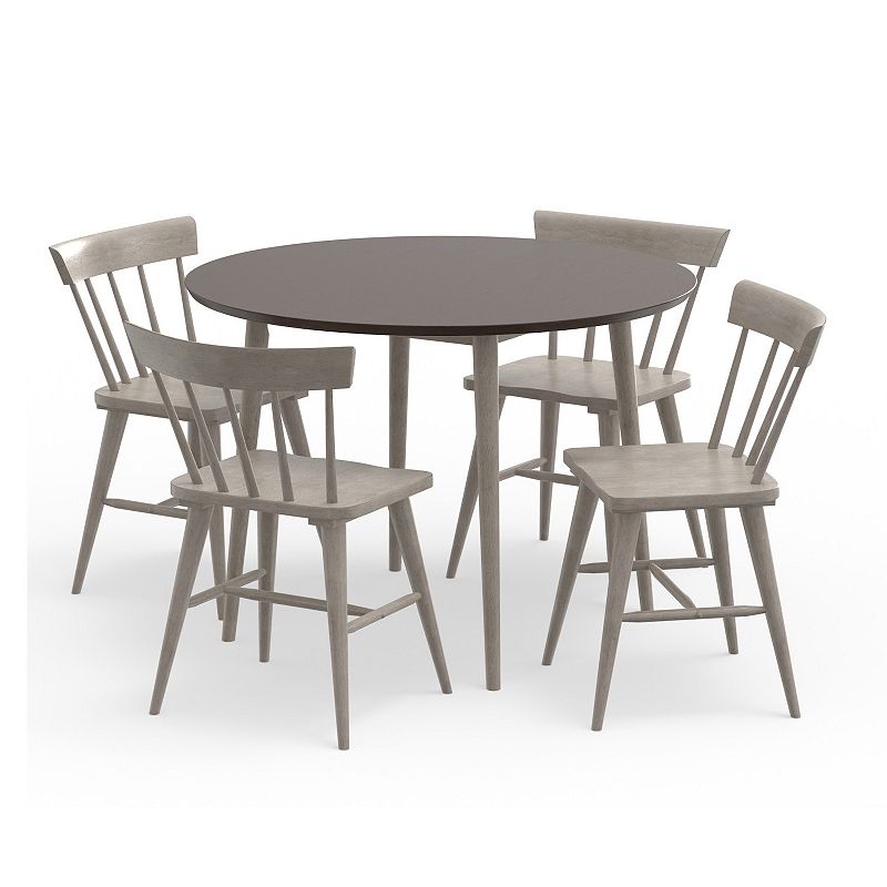 Hillsdale Furniture Mayson 5-piece Round Dining Table & Spindle Chair Set, 