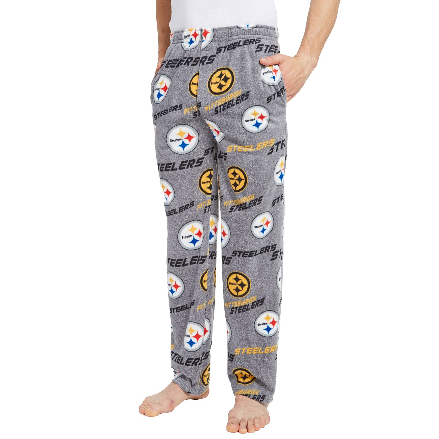 FOCO Pittsburgh Steelers NFL Mens Athletic Gray Lounge Pants