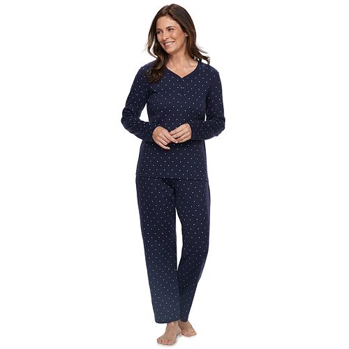 Women's Croft & Barrow® Henley Tee & Pants Pajama Set