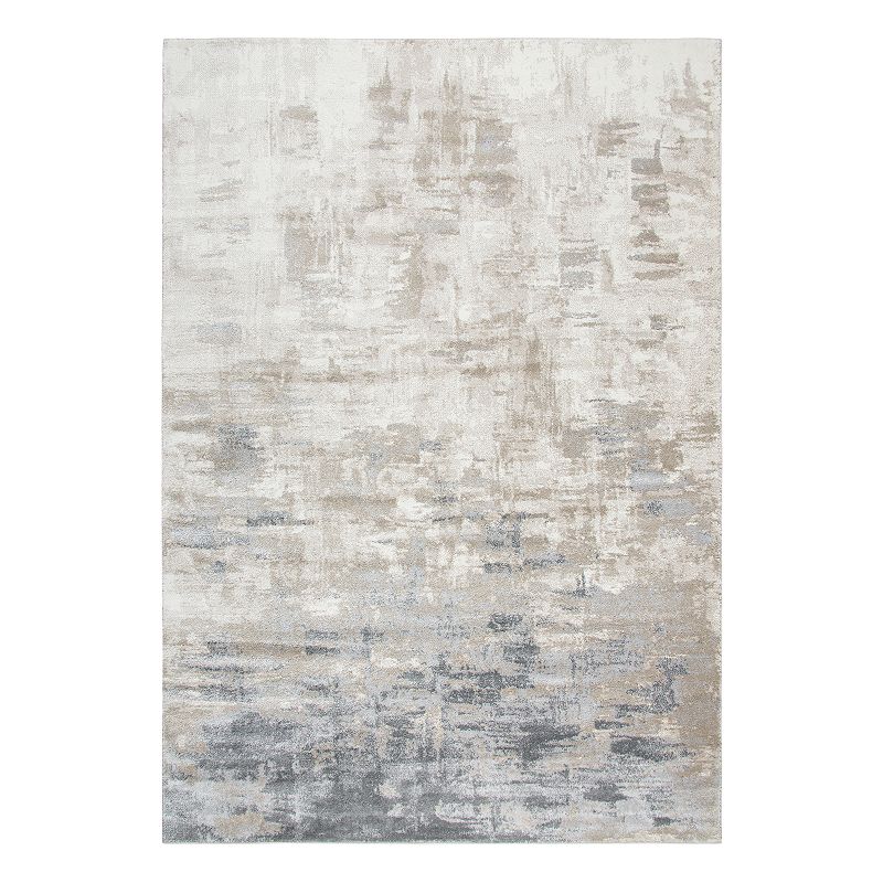 Rizzy Home Encore Contemporary Abstract I Solid Rug, Beig/Green, 8X10 Ft at RugsBySize.com
