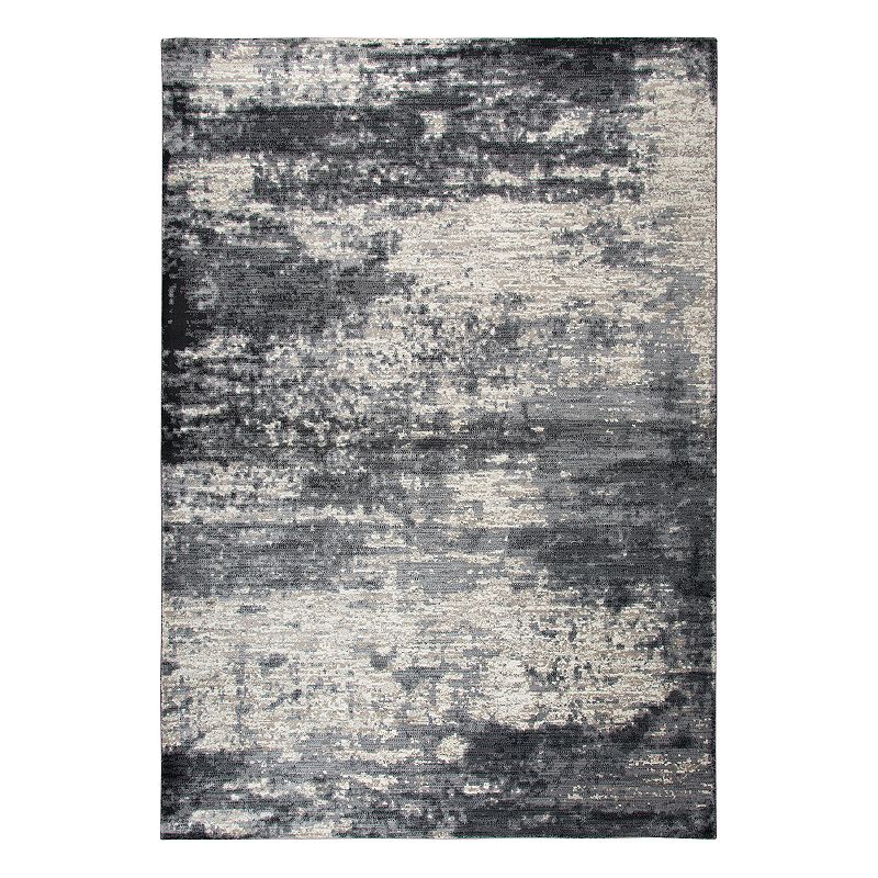 Rizzy Home Panache Contemporary Abstract Solid Rug, White, 5X7.5 Ft