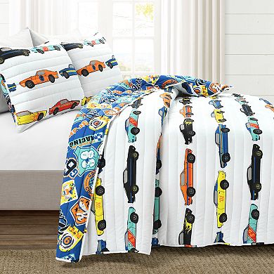 Lush Decor Race Cars Quilt Set