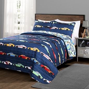 Lush Decor Race Cars Quilt Set