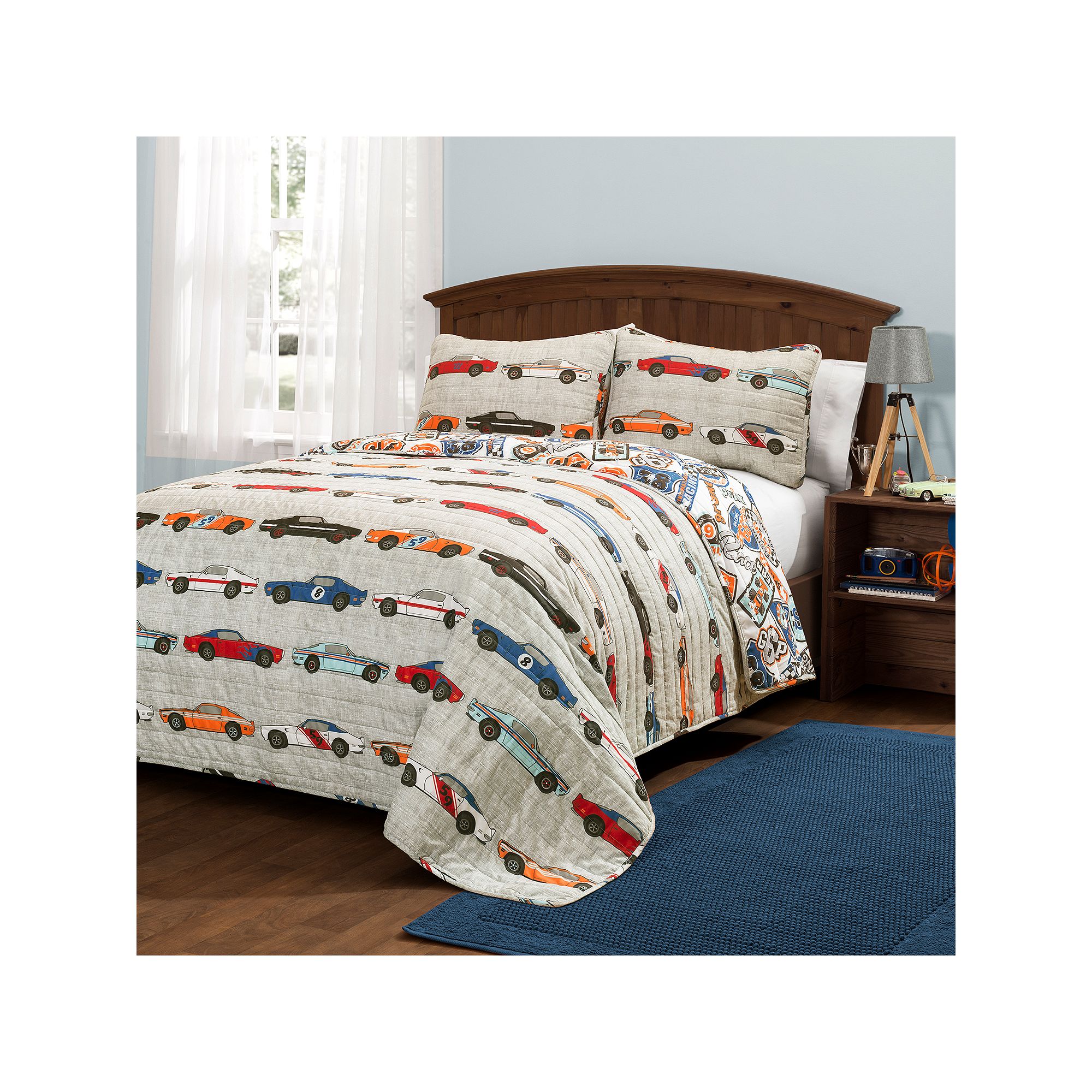 Lush Decor Race Cars Quilt Set