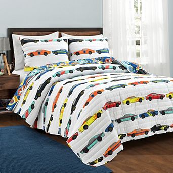 Lush Decor Race Cars Quilt Set
