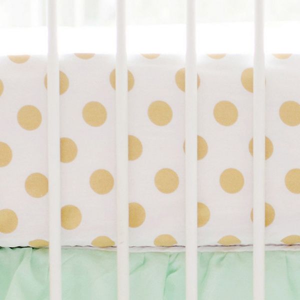 My Baby Sam Gold Polka Dots Crib Sheet