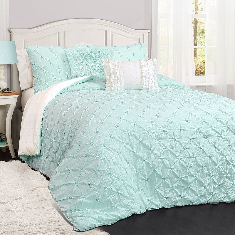 Lush Decor Ravello Pintuck Comforter Set, Turquoise/Blue, Twin