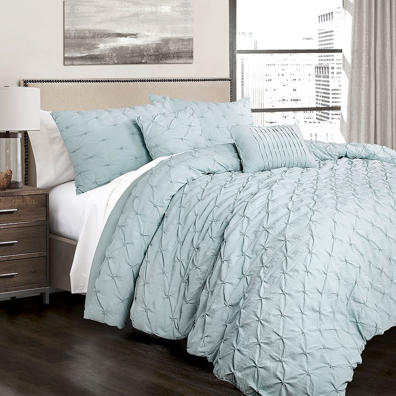 Lush Decor Ravello Pintuck Comforter Set, Blue, King