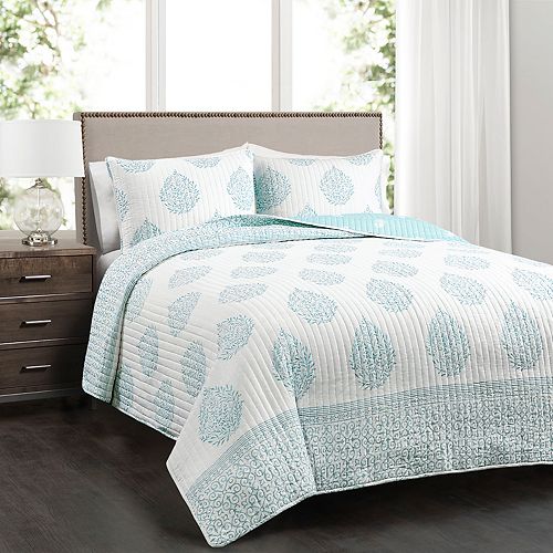 Lush Decor Teardrop Leaf Quilt Set