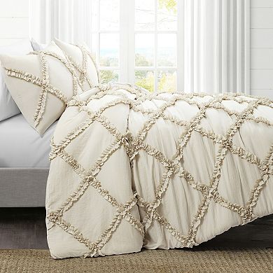 Lush Decor Ruffle Diamond Comforter Set