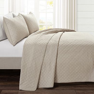 Lush Decor Ava Diamond Oversized Cotton Quilt 3-Piece Set