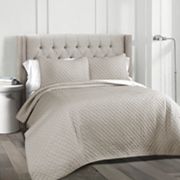 Ava Diamond Oversized F/q Cotton 3pc Quilt Set Lush Décor White Cottage for sale online 