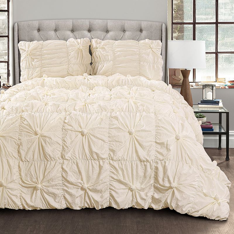 Lush Decor Bella Comforter Set, White, King