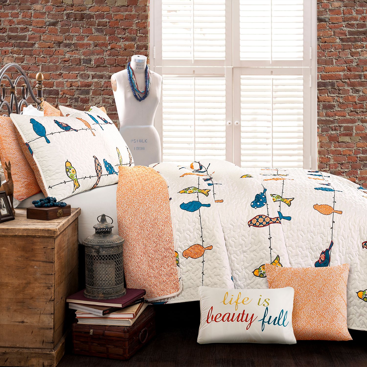 Lush Decor Rowley Birds Bettlaken-Set, 6-teilig, Marineblau – Mit Vogel-Muster, Für Ganzjährigen Komfort