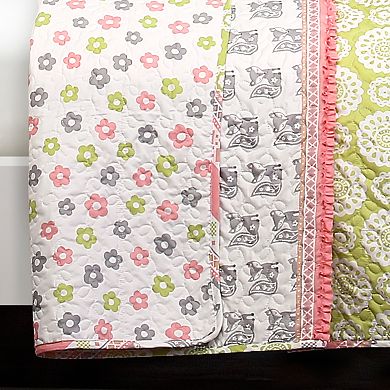 Lush Decor Fox Ruffle Stripe Quilt Set