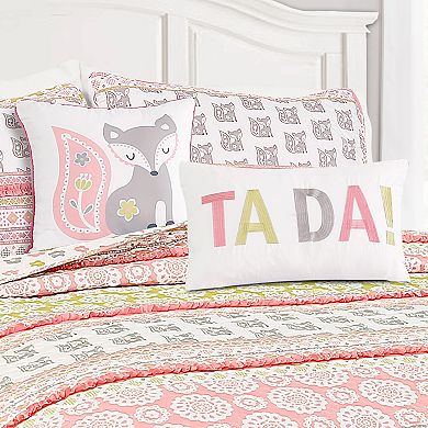 Lush Decor Fox Ruffle Stripe Quilt Set