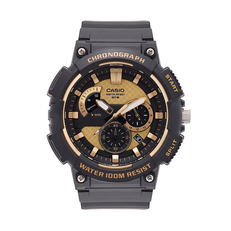 Casio Men's Chronograph Watch - MCW200H, Size: XL, Gold Tone
