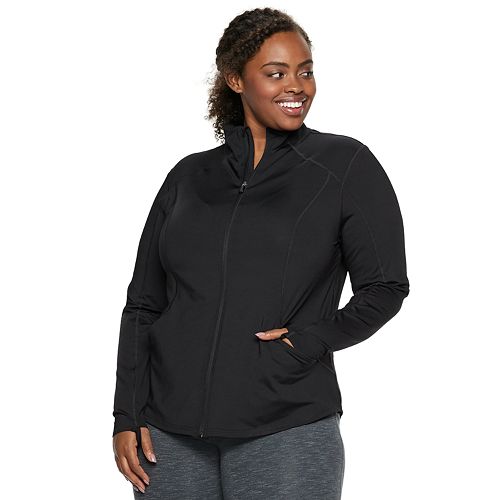 Download Plus Size Tek Gear® Performance Thumb Hole Full Zip Jacket