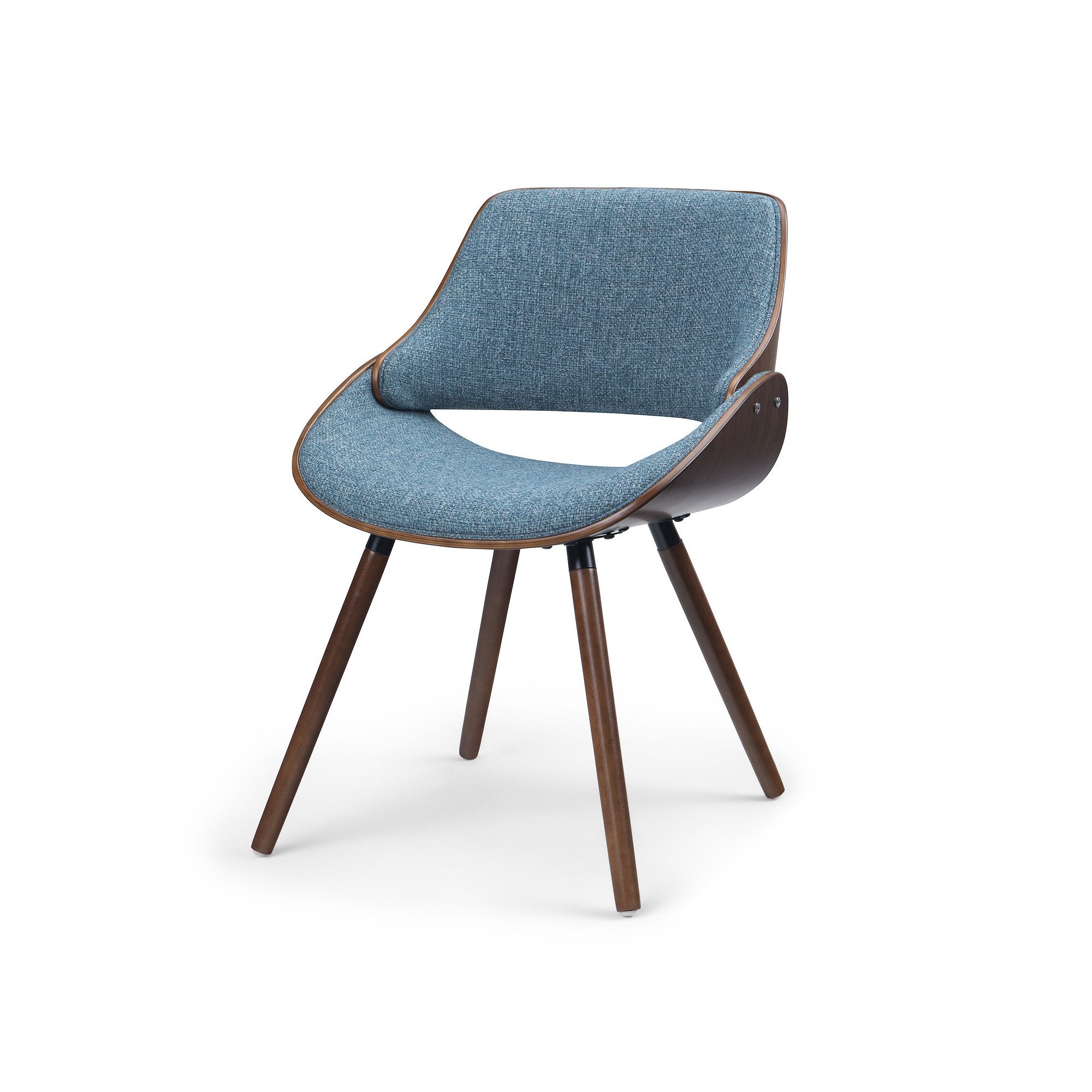 Simpli Home Malden Bentwood Dining Chair, Denim Blue Brown