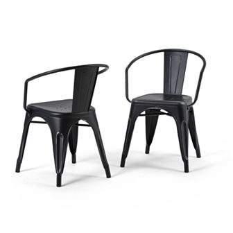 Simpli Home Larkin Metal Dining Arm Chair Set