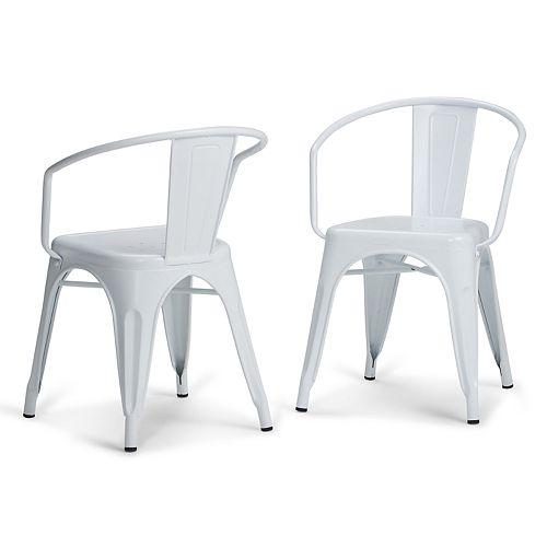 Simpli Home Larkin Metal Dining Arm Chair Set