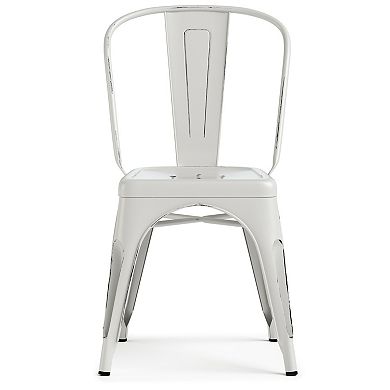 Simpli Home Fletcher Metal Dining Chair 2-piece Set