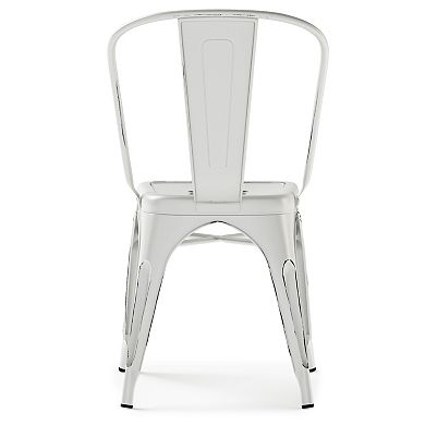 Simpli Home Fletcher Metal Dining Chair 2-piece Set