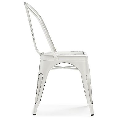 Simpli Home Fletcher Metal Dining Chair 2-piece Set