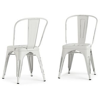 Simpli Home Fletcher Metal Dining Chair 2 pc Set