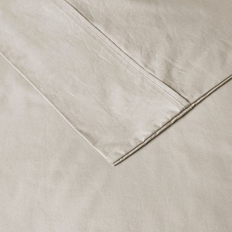 Madison Park Cotton Peached Percale Sheet Set, White, FULL SET