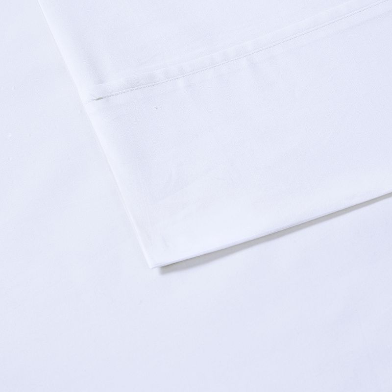 Madison Park Cotton Peached Percale Sheet Set, White, King Set