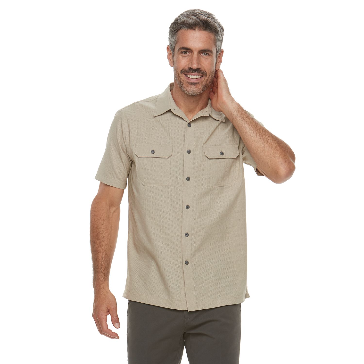 men's dri fit button down shirts