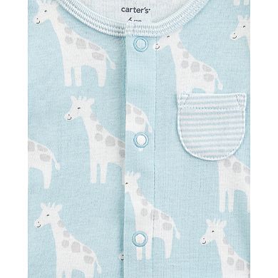 Baby Boy Carter's Patterned Convertible Coverall Gown, Cap & Socks Set