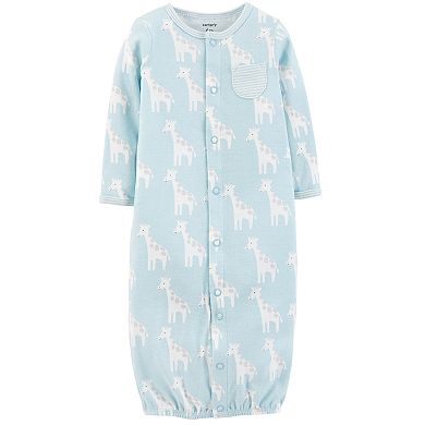 Baby Boy Carter's Patterned Convertible Coverall Gown, Cap & Socks Set